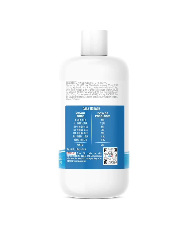 Ubavet Joint Power Meg Maximum Joint Care Liquid for Cats and Dogs – (16.9 fl oz / 500ml)