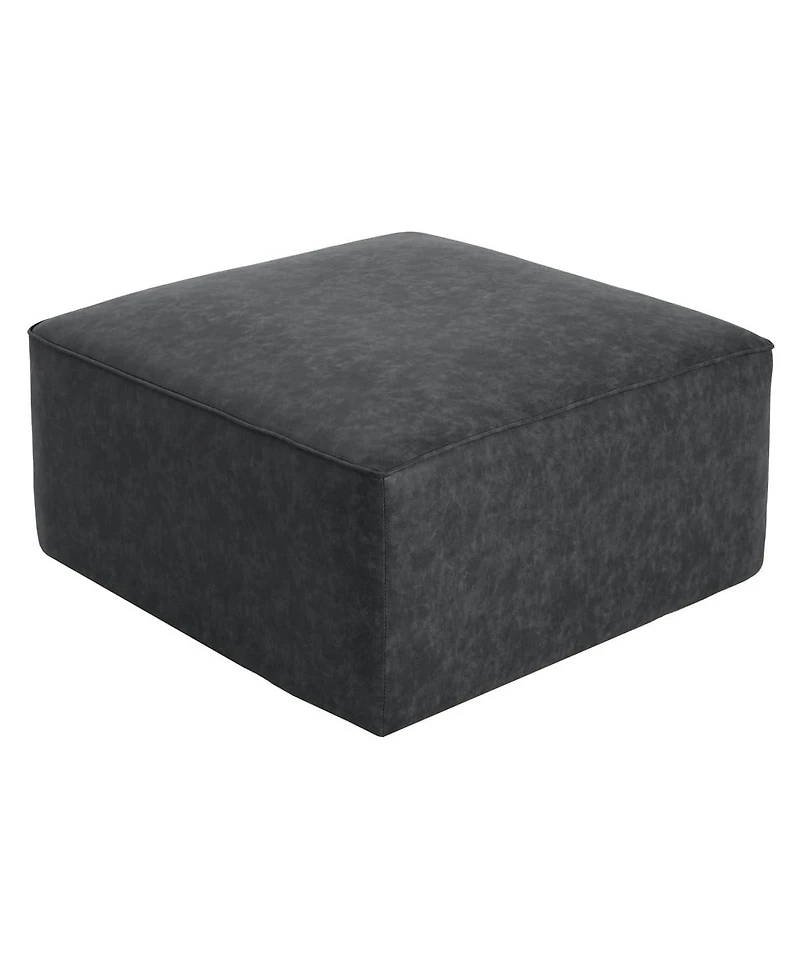 Modern Faux Leather Ottoman Square Footrest with Foam Cushion Modular Sectional Ottoman for Living Room Seating or Coffee Table Use-The Pop Home