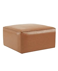 Modern Faux Leather Ottoman Square Footrest with Foam Cushion Modular Sectional Ottoman for Living Room Seating or Coffee Table Use-The Pop Home