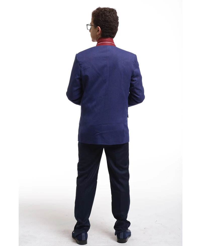 Elie Balleh Boys Blue Slim Fit Digital Rain Jacket