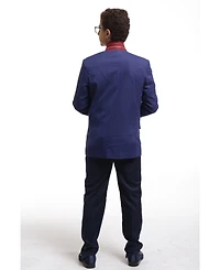 Elie Balleh Boys Blue Slim Fit Digital Rain Jacket