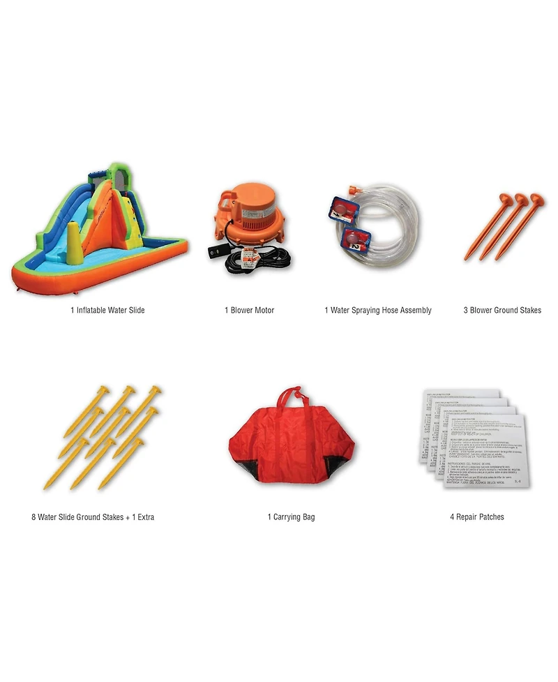 Banzai Gushing Geyser Water-Spraying Inflatable Pool Water Park Set, Multicolor
