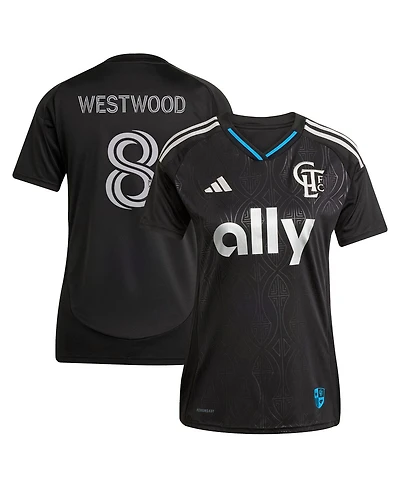 Adidas Women's Ashley Westwood Black Charlotte Fc 2025 Fortress Kit Replica Player Jersey