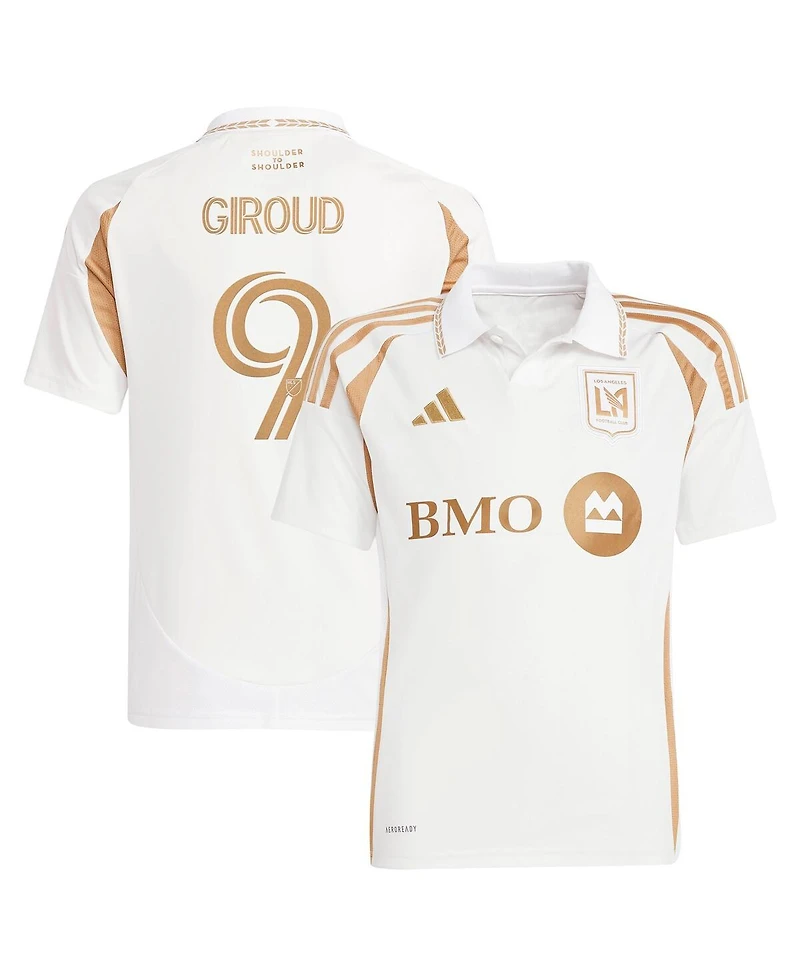 Adidas Big Boys and Girls Olivier Giroud White Lafc 2025 Secondary Replica Player Jersey
