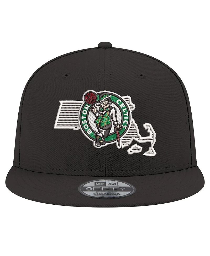 New Era Men's Black Boston Celtics State Pride 9FIFTY Snapback Hat