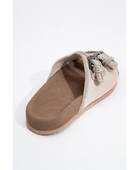 Allen Rhinestone Leather Slide Sandal (Women)