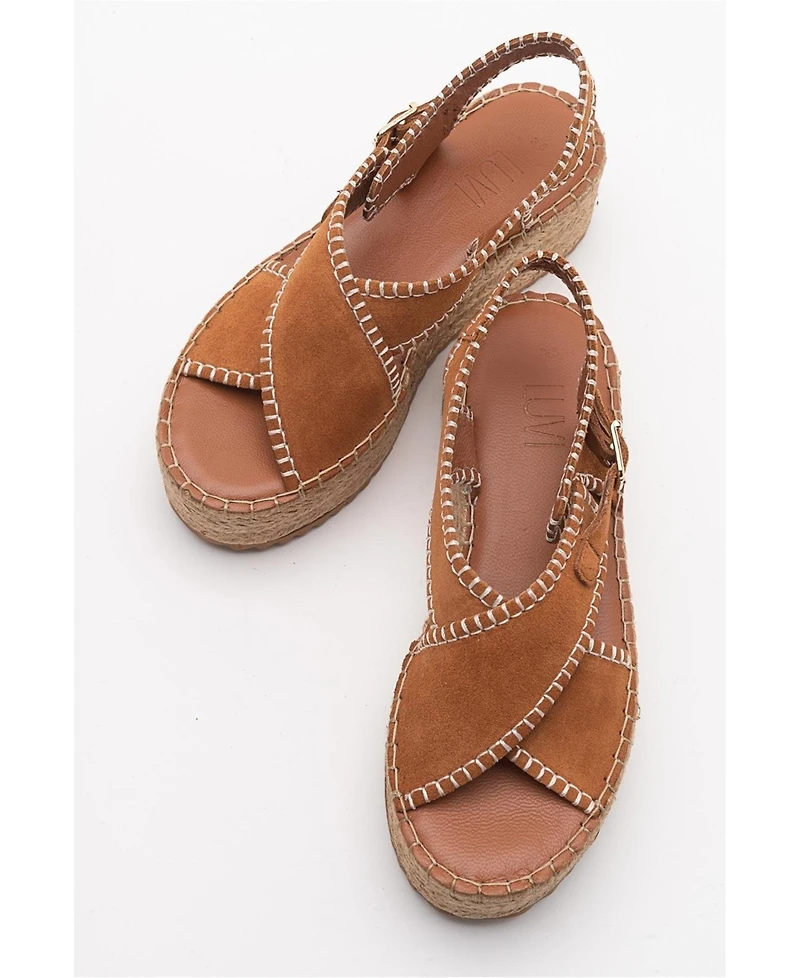 Forever & Always Shoes Bellezza Leather Platform Sandals