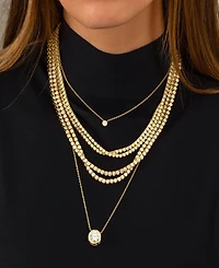 By Adina Eden Cubic Zirconia Bezel Tennis Necklace