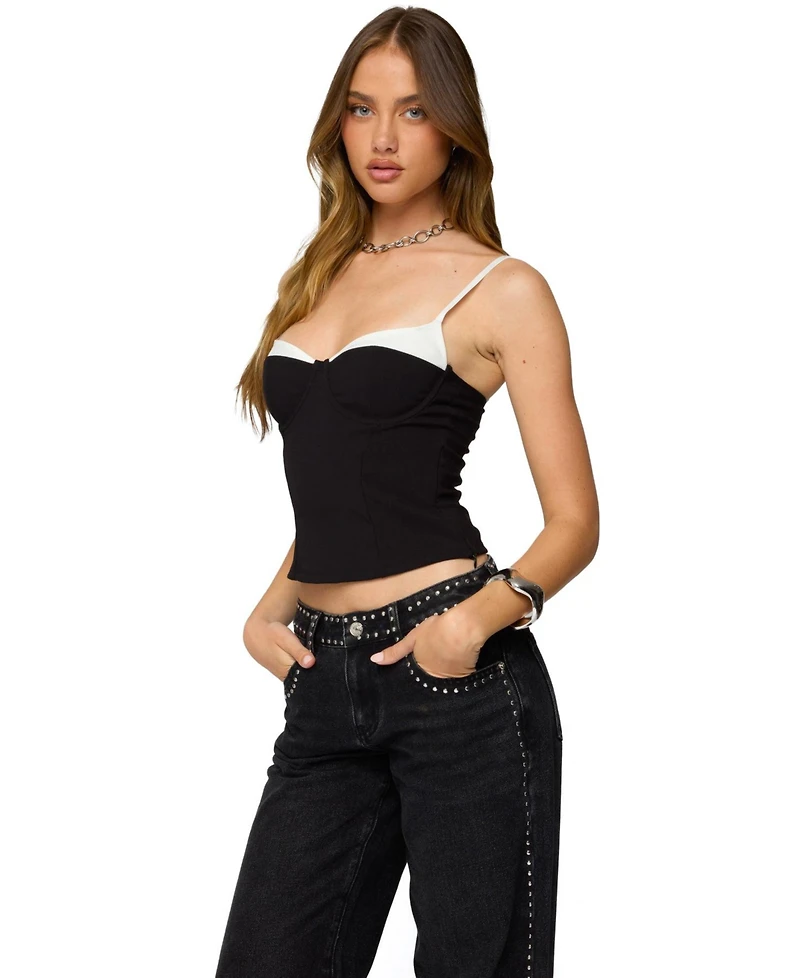 Edikted Women's Contrast Peekaboo Corset