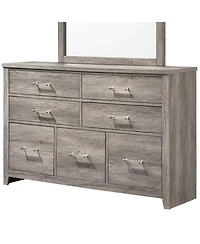 Kings Brand Furniture Harmony Wood 5-Drawer Dresser with Mirror