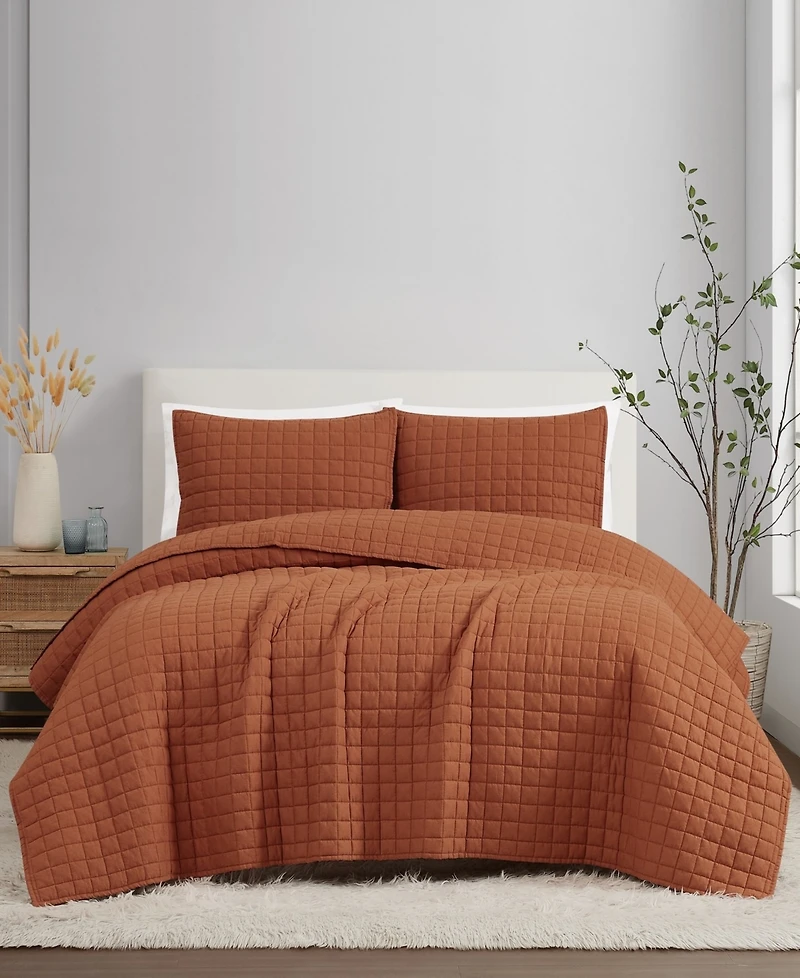 Brookyln Loom Flax Linen 3-Pc. Quilt Set, King