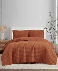 Brookyln Loom Flax Linen 3-Pc. Quilt Set, King