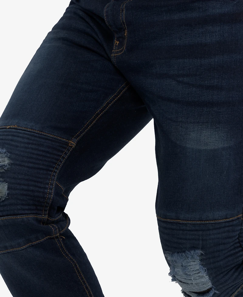 X-Ray Men's Slim Fit Moto Jeans