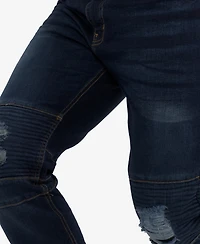 X-Ray Men's Slim Fit Moto Jeans