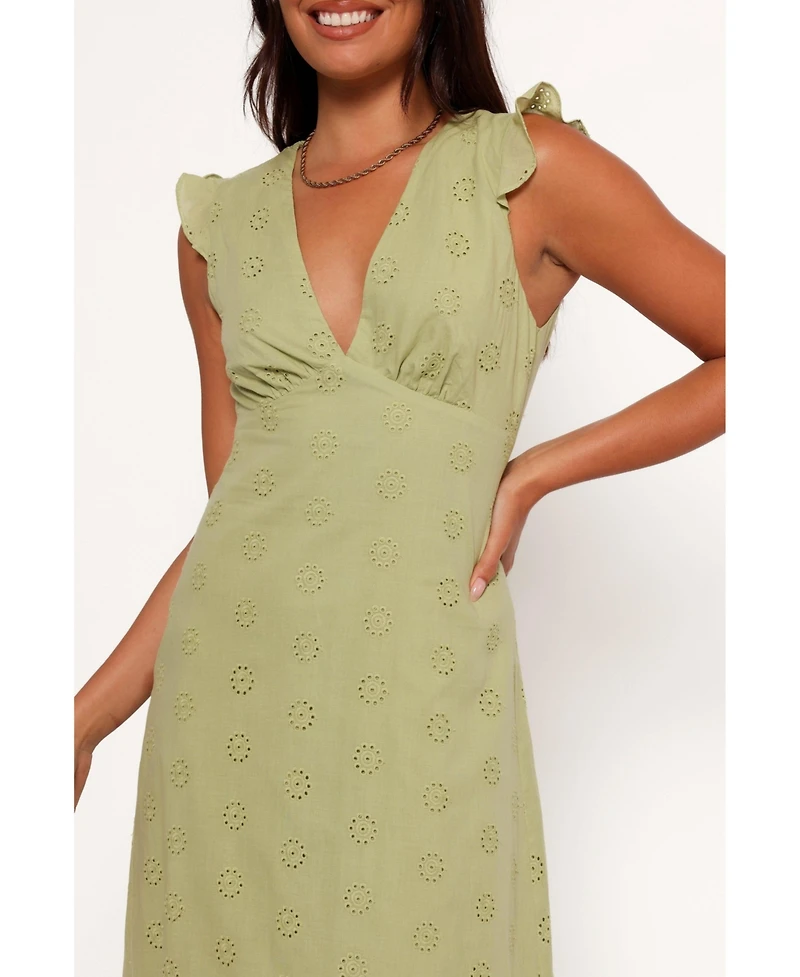 Petal and Pup Women's Ensley Flutter Sleeve Maxi Dress