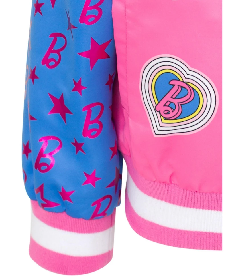 Barbie Little Girls Varsity Bomber Jacket