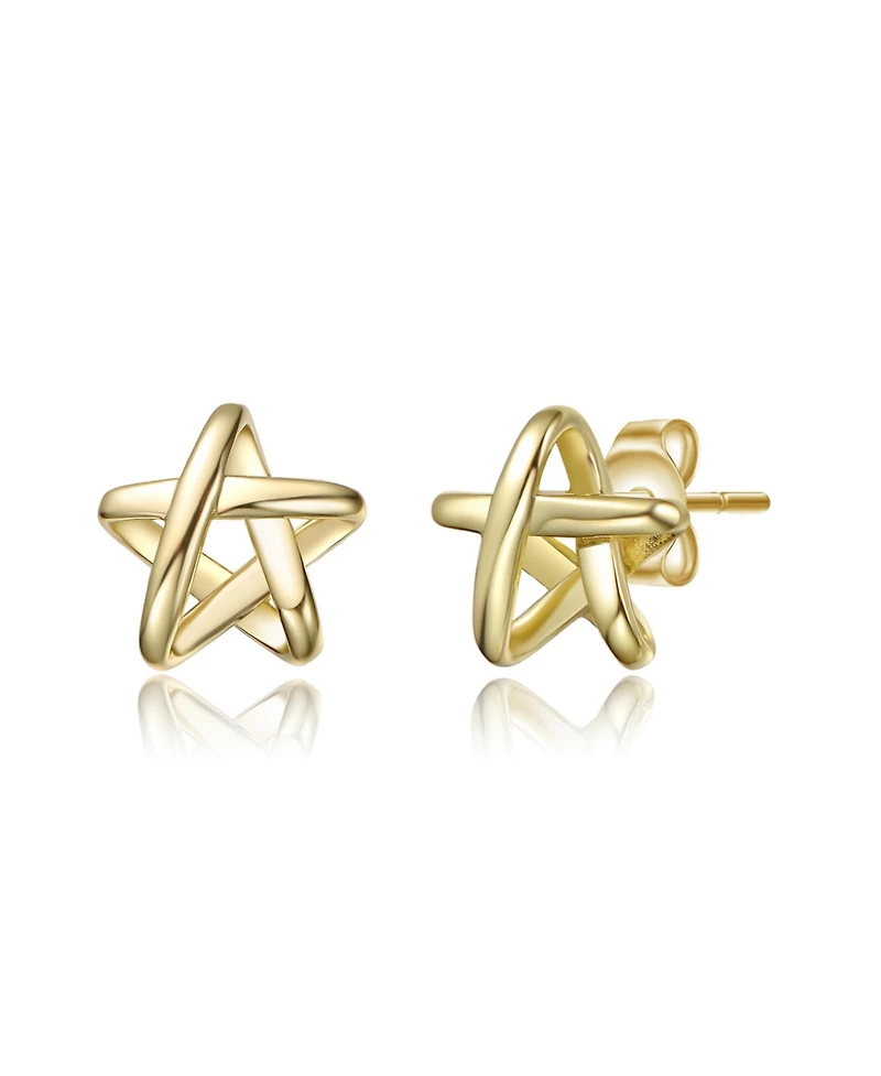 Kids 14K Gold Plated Star Knot Stud Earrings