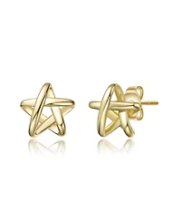Kids 14K Gold Plated Star Knot Stud Earrings
