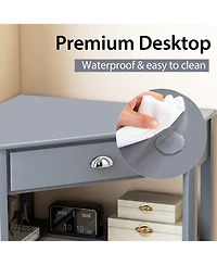 Corner Wooden Piece Laptop Computer Desk