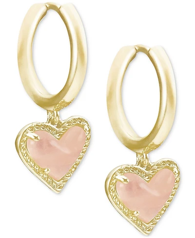 Kendra Scott Pave & Colored Heart Charm Huggie Hoop Earrings