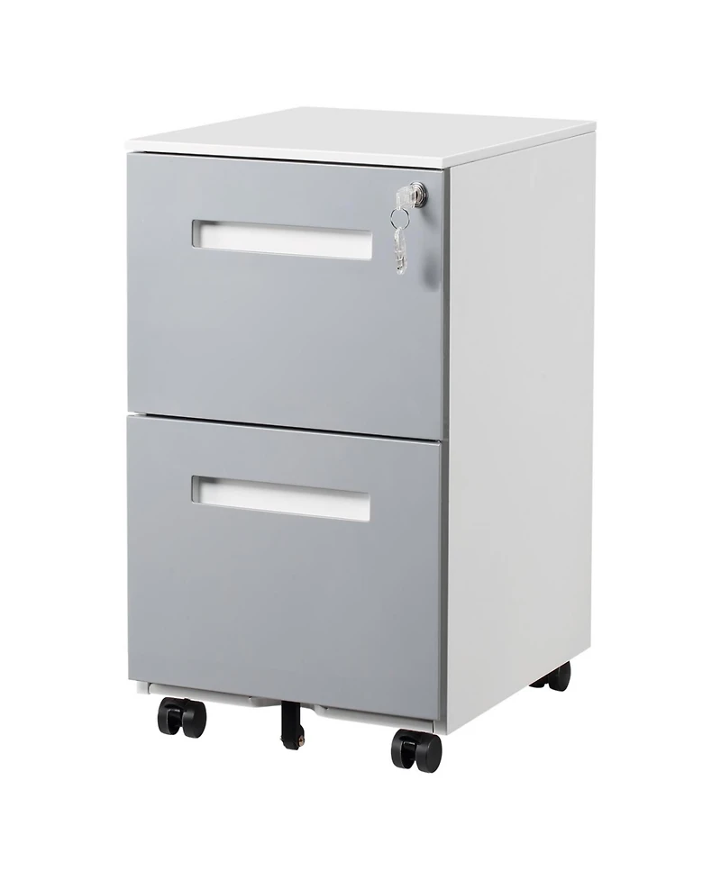 Streamdale Mobile Locking File Cabinet with 5 Wheels (Grey)