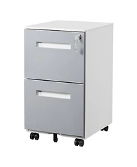 Streamdale Mobile Locking File Cabinet with 5 Wheels (Grey)