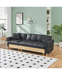 Streamdale 87" Black Tech Sofa Bed with Storage
