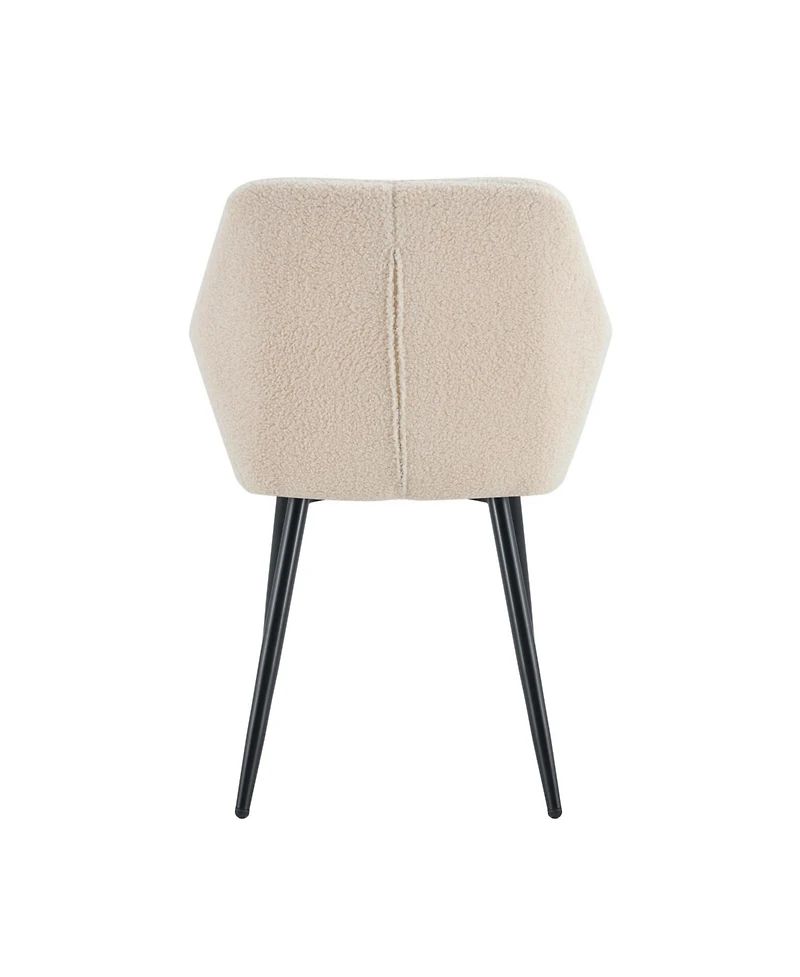Streamdale Modern Accent Club Chairs, Set of 2, Beige Teddy Fabric