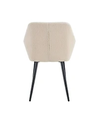 Streamdale Modern Accent Club Chairs, Set of 2, Beige Teddy Fabric