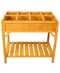 Streamdale Elevated Wooden Planter Box with 8 Grids & Liner