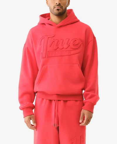 True Religion Men's Cinched Applique Pullover Hoodie