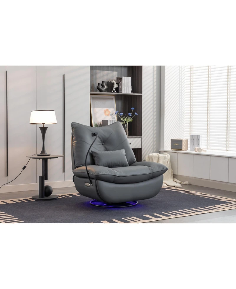 Streamdale Power Glider Swivel Recliner with Usb Charge and Lamp