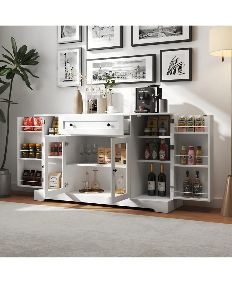 Streamdale Modern Sideboard Buffet Cabinet with Storage, Adjustable Shelf, and Drawer