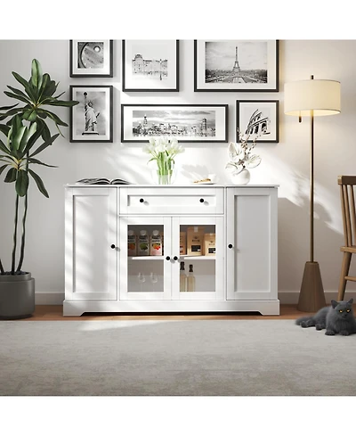 Streamdale Modern Sideboard Buffet Cabinet with Storage, Adjustable Shelf, and Drawer