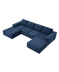 Streamdale Furniture Modular Sectional Sofa with Ottomans: Cloud Chenille Comfort, No Assembly
