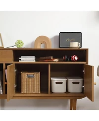 Streamdale Modern 3D Edge Turntable Cabinet Stylish Storage Solution for Music Enthusiasts