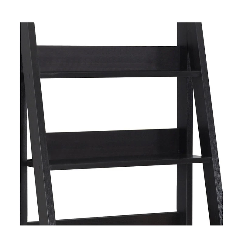 Compact Ladder Writing Desk with Built-in Bookshelves For Study Room
