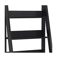 Compact Ladder Writing Desk with Built-in Bookshelves For Study Room