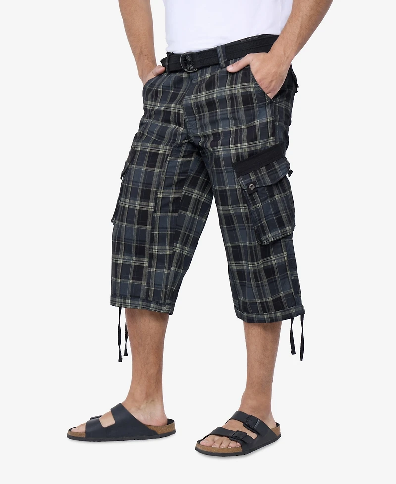 X-Ray Men's Belted 18" Inseam Below Knee Long Cargo Shorts