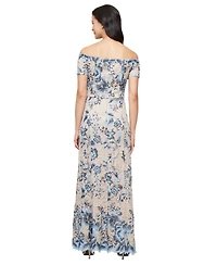 Alex Evenings Women's Off-The-Shoulder Lace A-Line Dress
