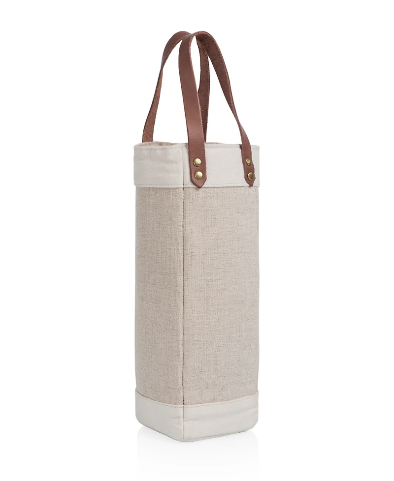 Legacy Pinot Jute Single Bottle Insulated Wine Tote Bag