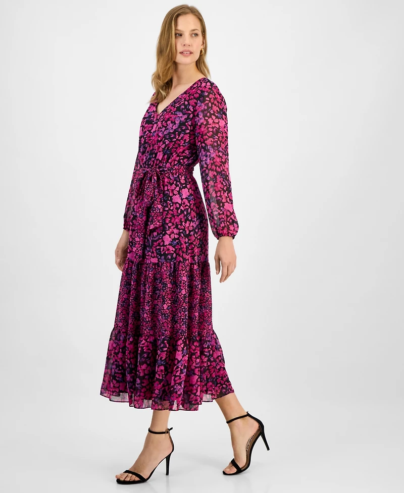 Kasper Women's Floral-Print Tiered Fit & Flare Dress
