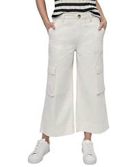 Dkny Jeans Women's High Rise Wide-Leg Cropped Utility