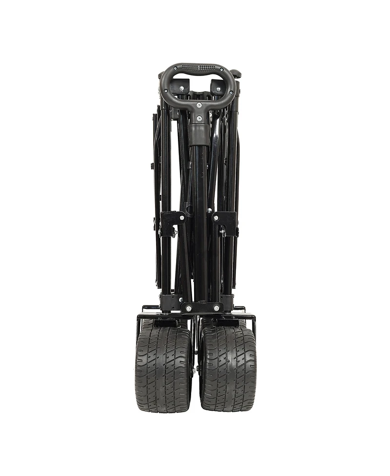 Foldable Garden Cart - 480lbs, Heavy-Duty Wheels, Black