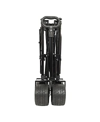 Foldable Garden Cart - 480lbs, Heavy-Duty Wheels, Black
