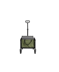 Folding Beach Wagon - Heavy Duty, Portable, Outdoor Cart - Army Green
