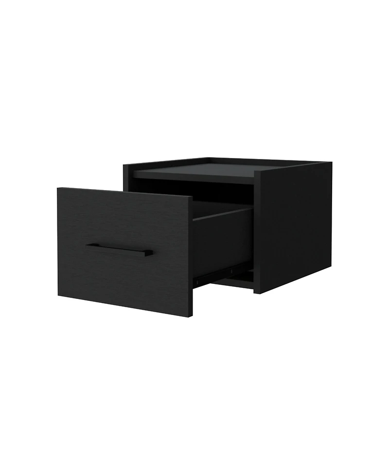 Floating Nightstand with One Drawer Faux Wood – Space-Saving Storage Solution