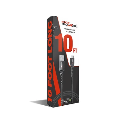 KickPOWER - Type-c 10ft Cable in Box