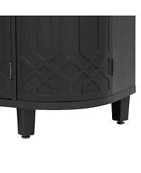 Curved Wood Storage Cabinet - 4 Doors