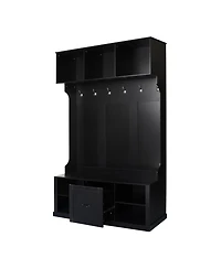 Hall Tree with Bench, Hooks & Drawer